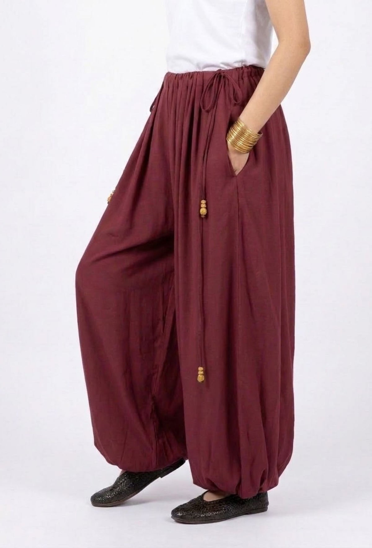 Balloon Shalwar - Imperial Maroon