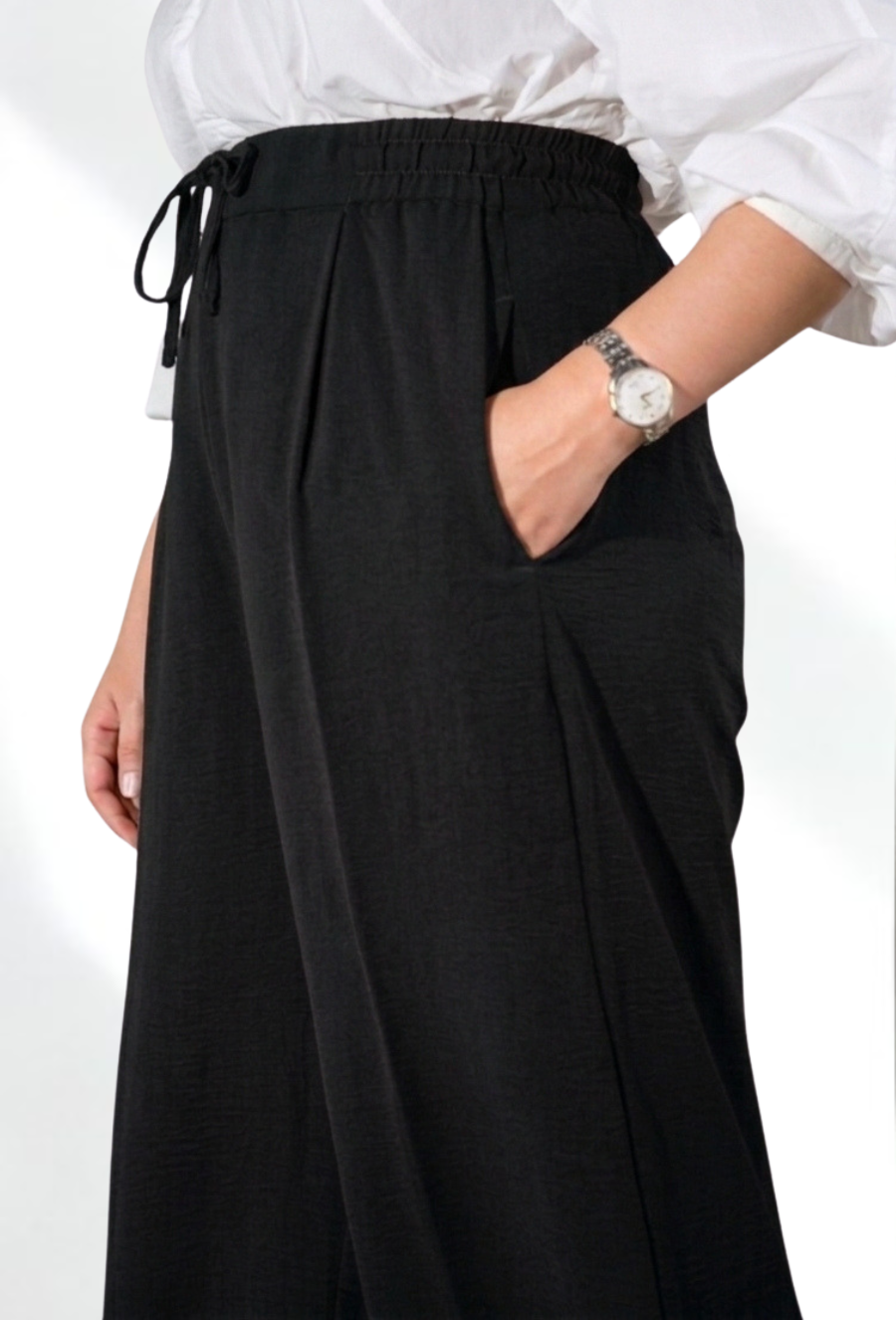Straight Loose Trousers - Soot Black