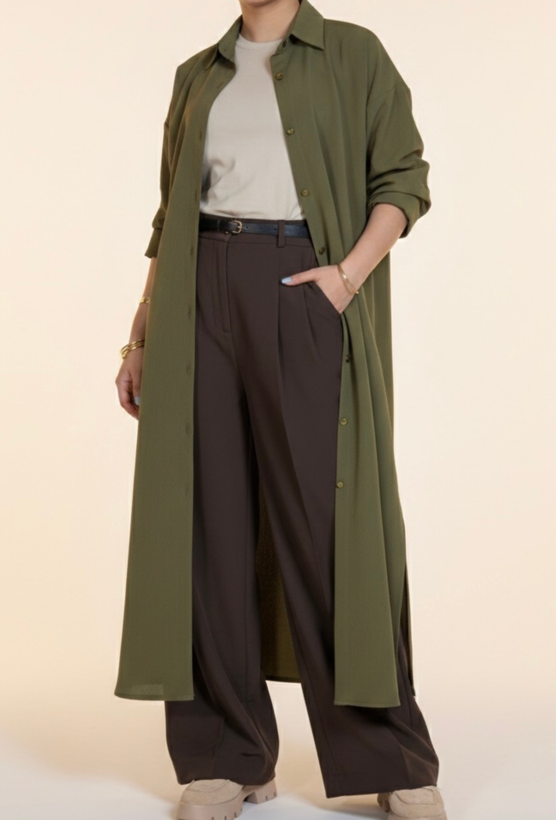 Olive Longline Tunic