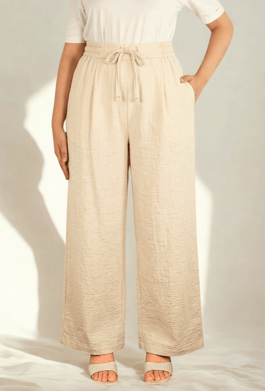 Straight Loose Trousers - Off-White