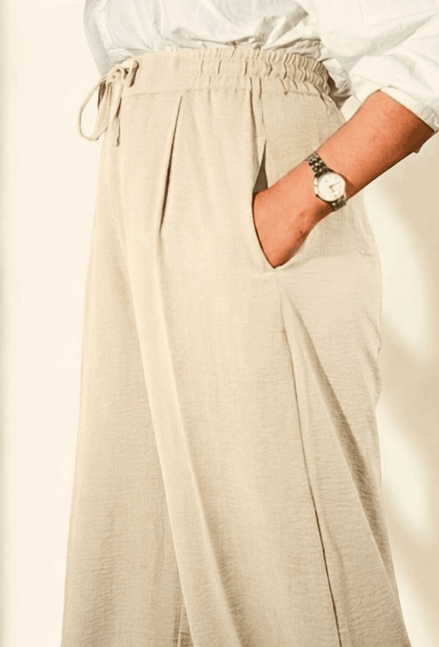 Straight Loose Trousers - Off-White