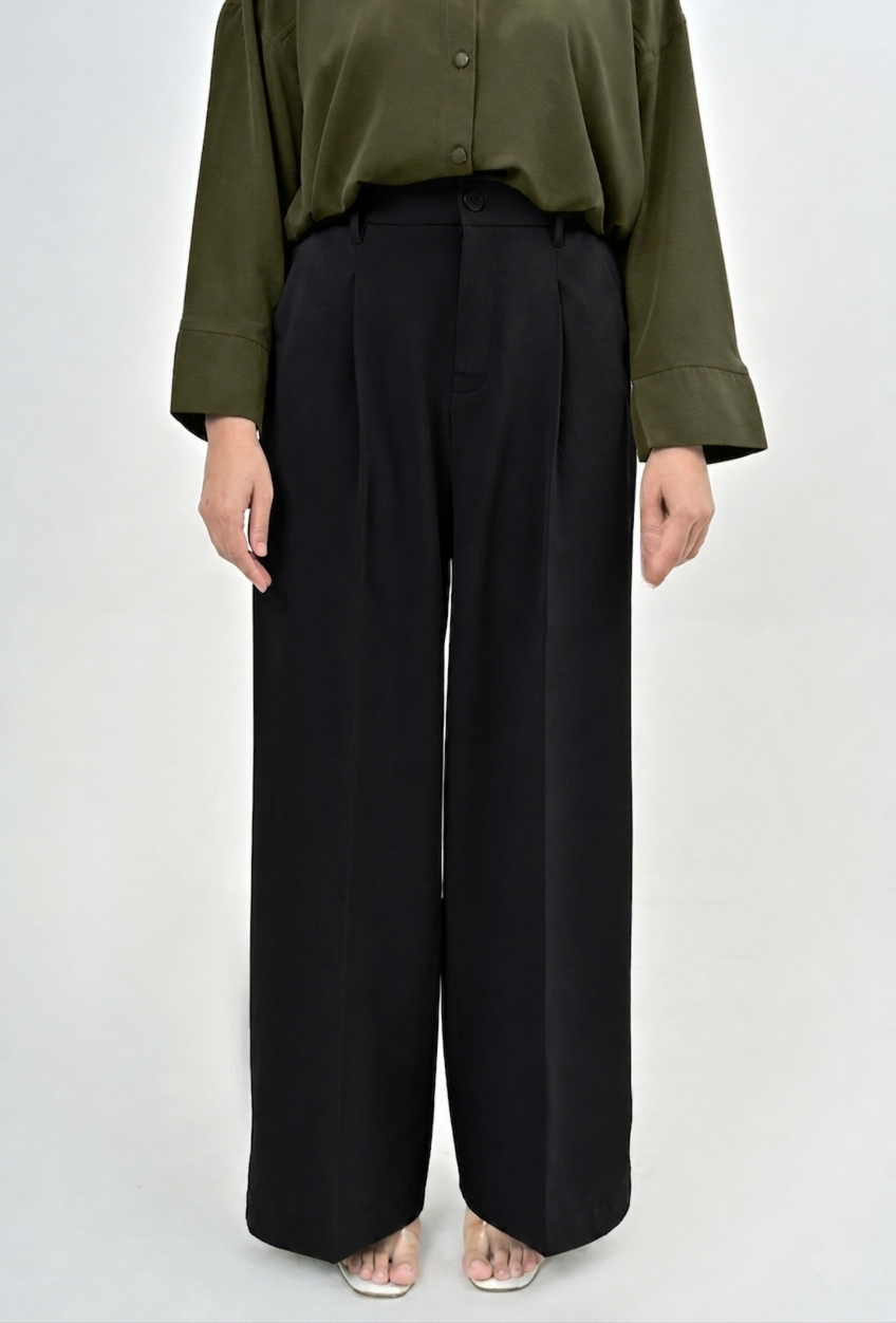 NOIR II WIDE LEG PANT - Black