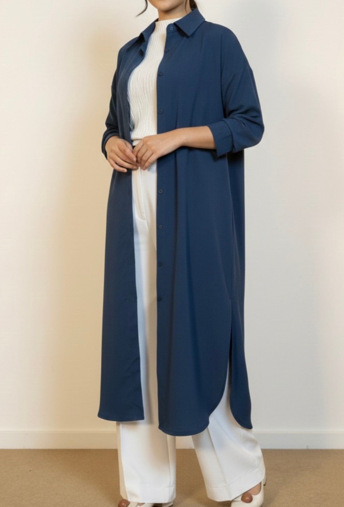 Steal Blue Longline Tunic