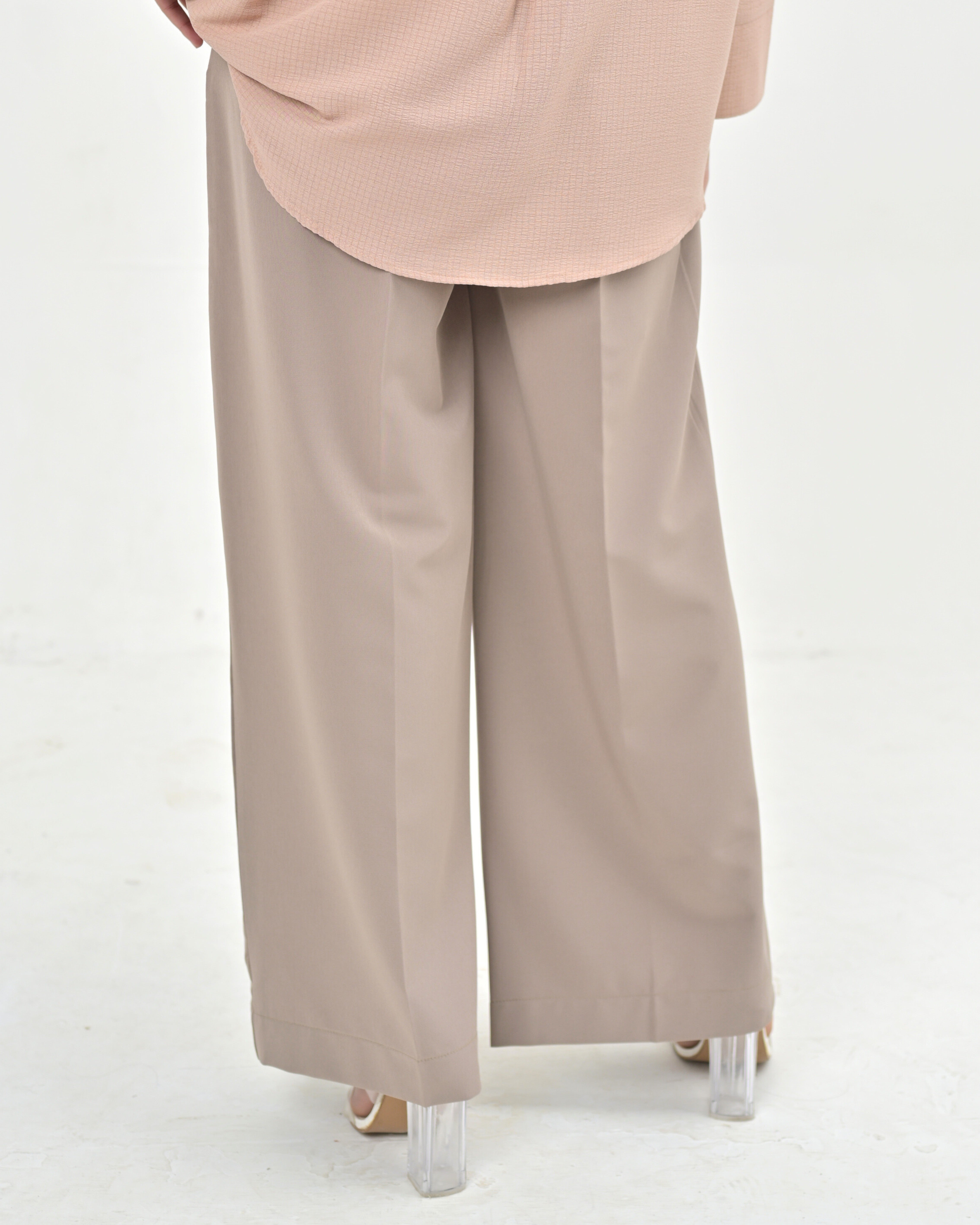 KHAK WIDE LEG PANT - Deep Beige