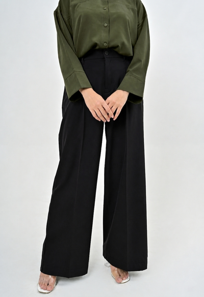 NOIR II WIDE LEG PANT - Black