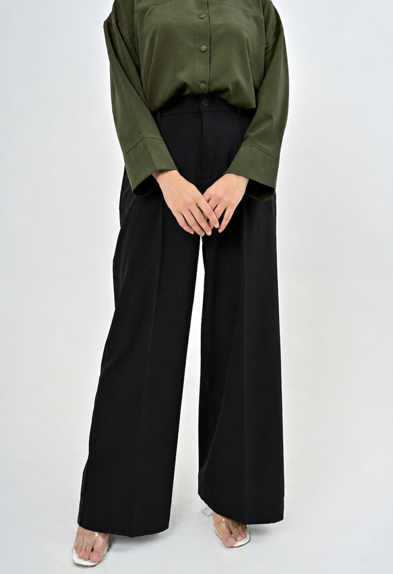 NOIR II WIDE LEG PANT - Black
