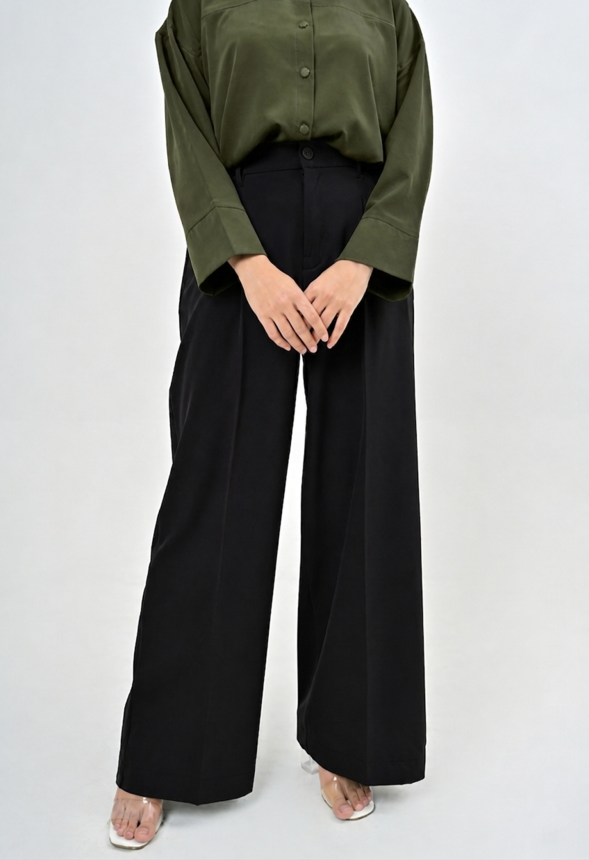 NOIR II WIDE LEG PANT - Black