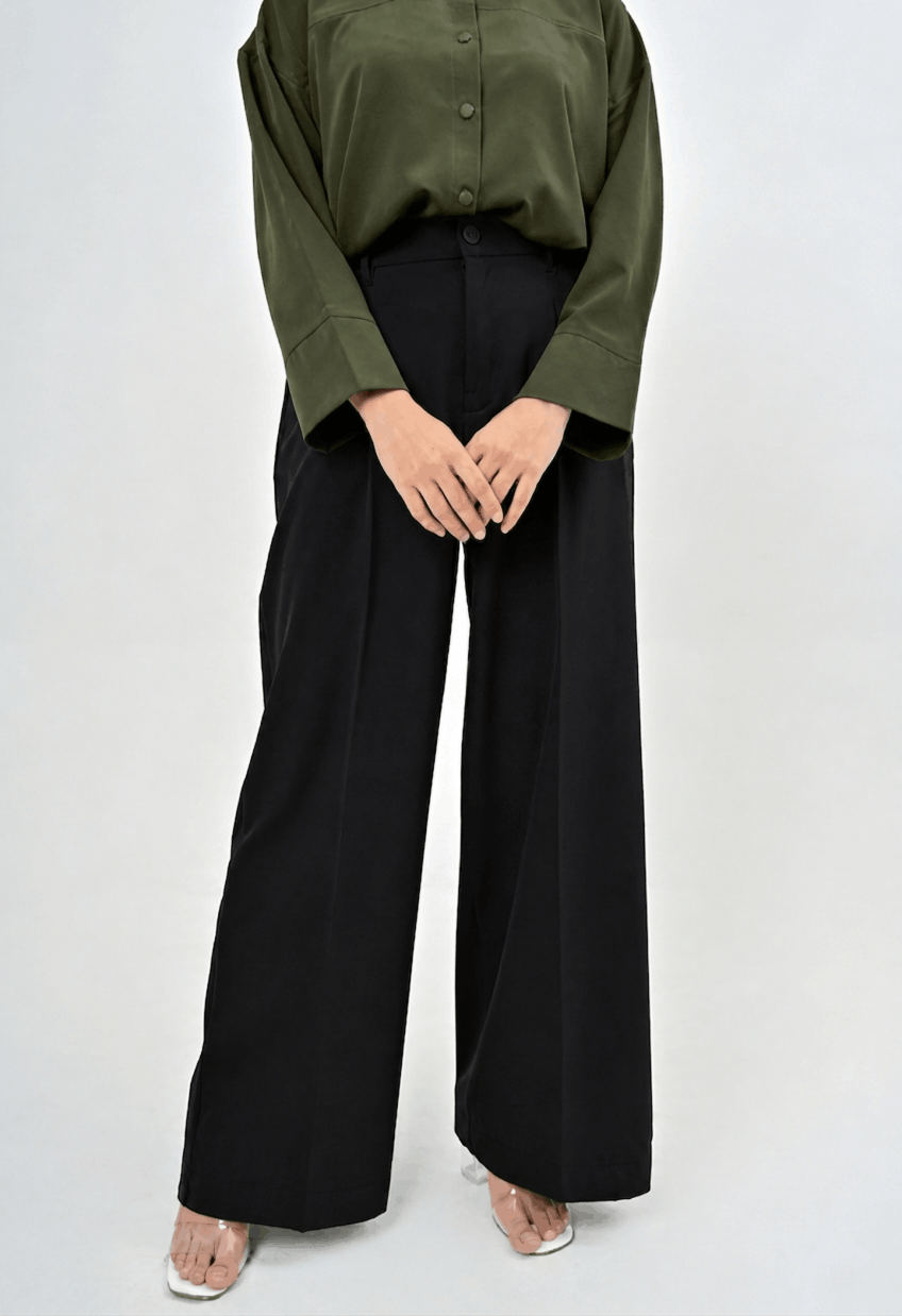 NOIR II WIDE LEG PANT - Black