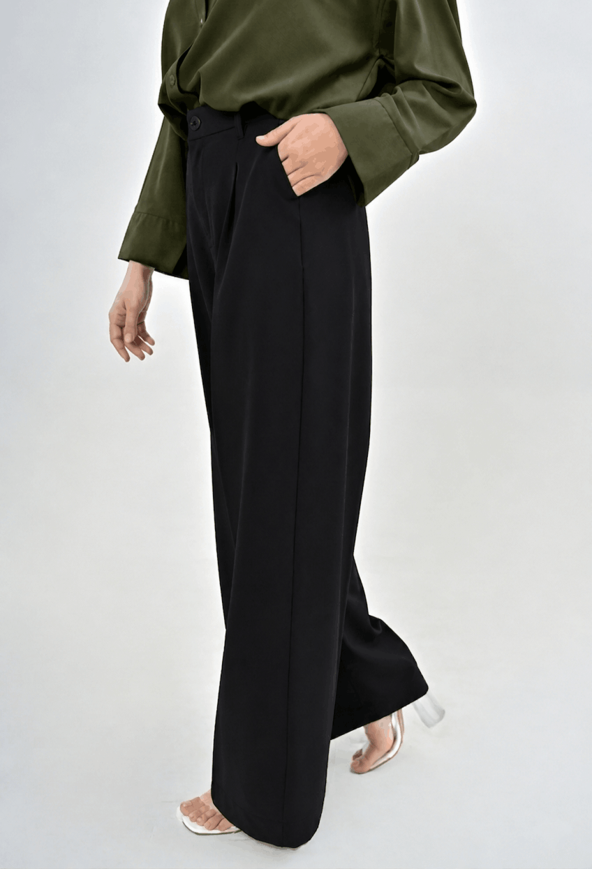 NOIR II WIDE LEG PANT - Black
