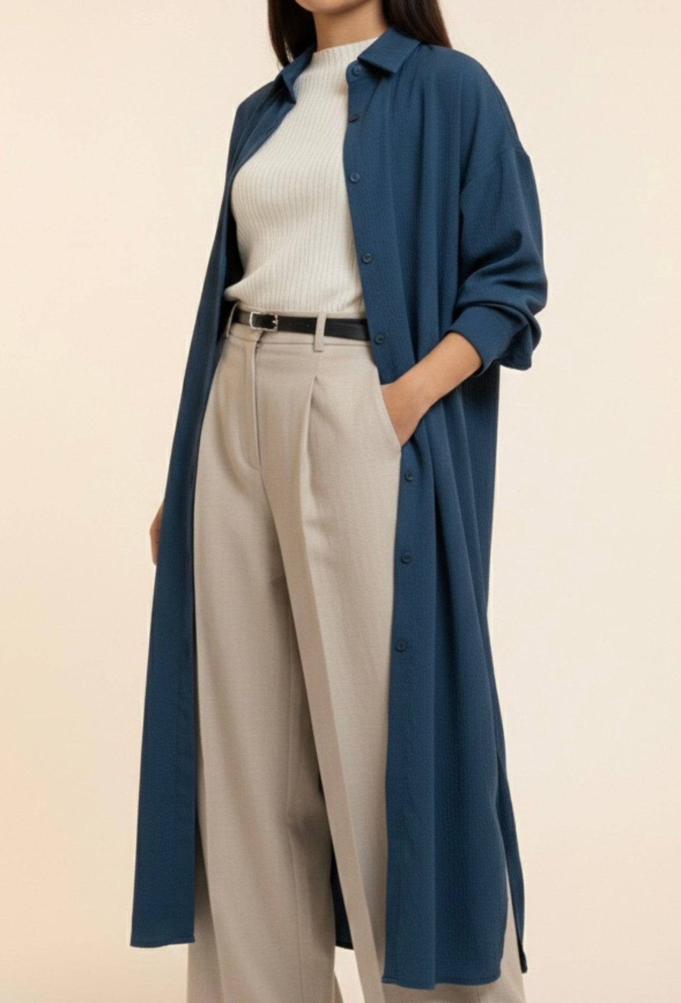 Steal Blue Longline Tunic