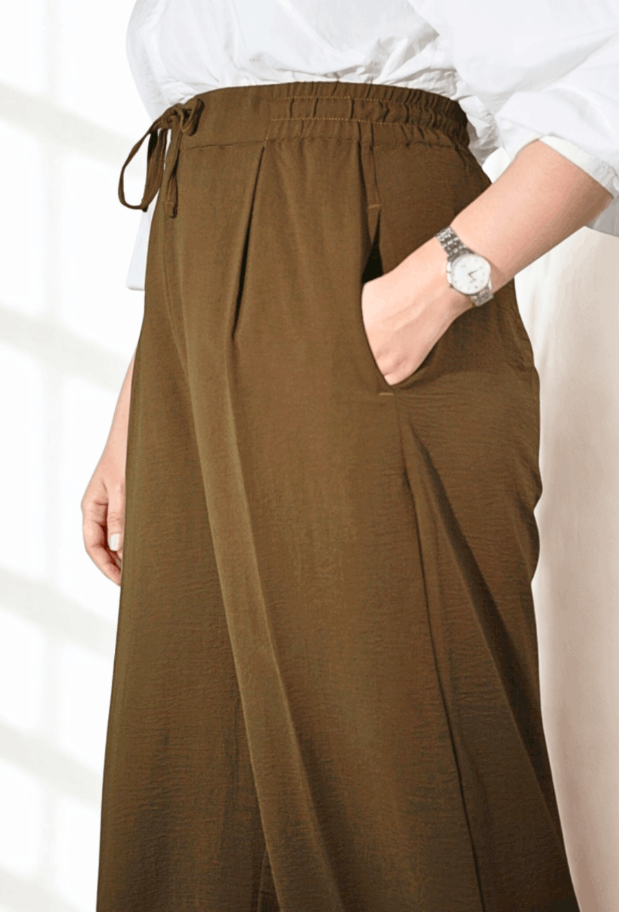 Straight Loose Trousers - Walnut Brown