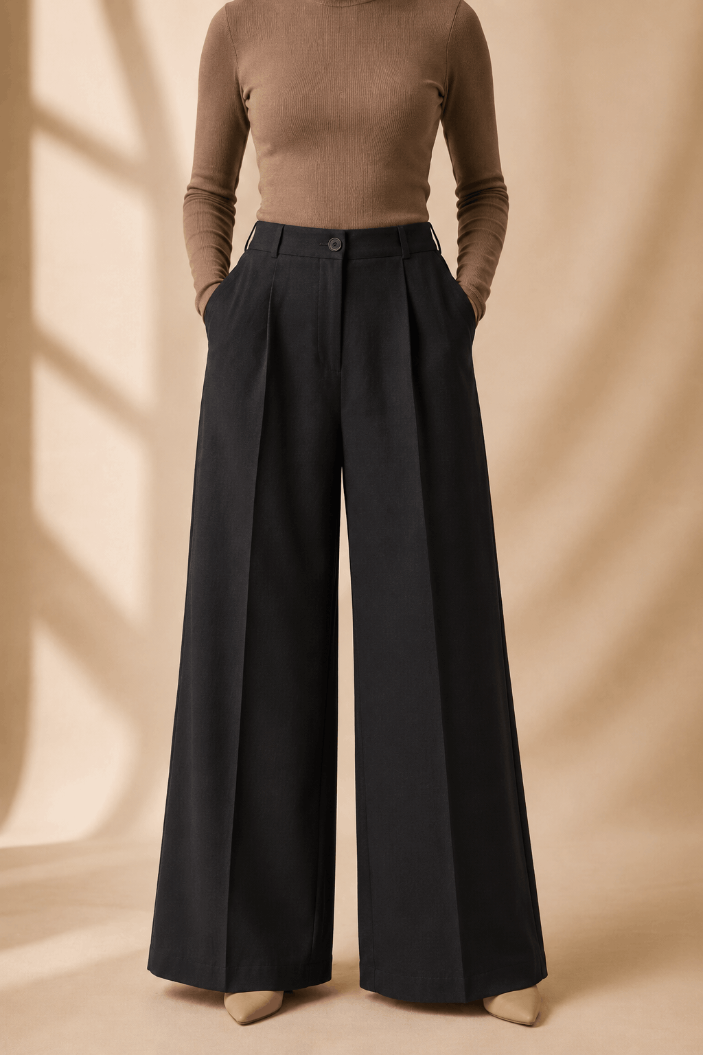 Irish Linen Wide Pant - Classic Black