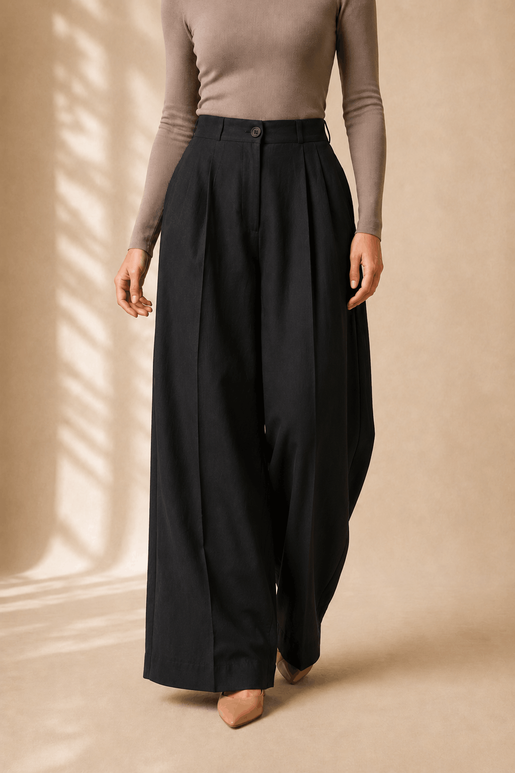Irish Linen Wide Pant - Classic Black