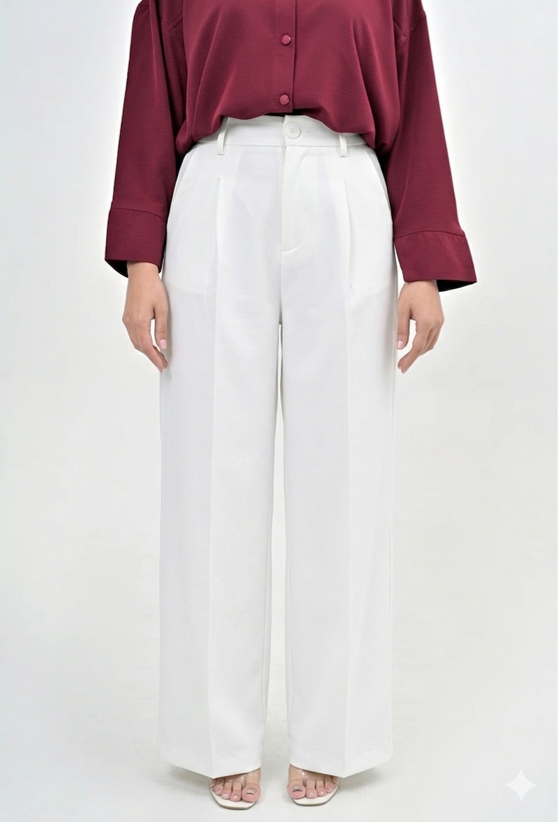 WARM WIDE LEG PANT - White