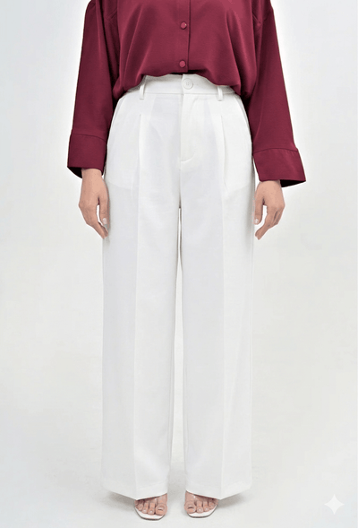 WARM WIDE LEG PANT - White