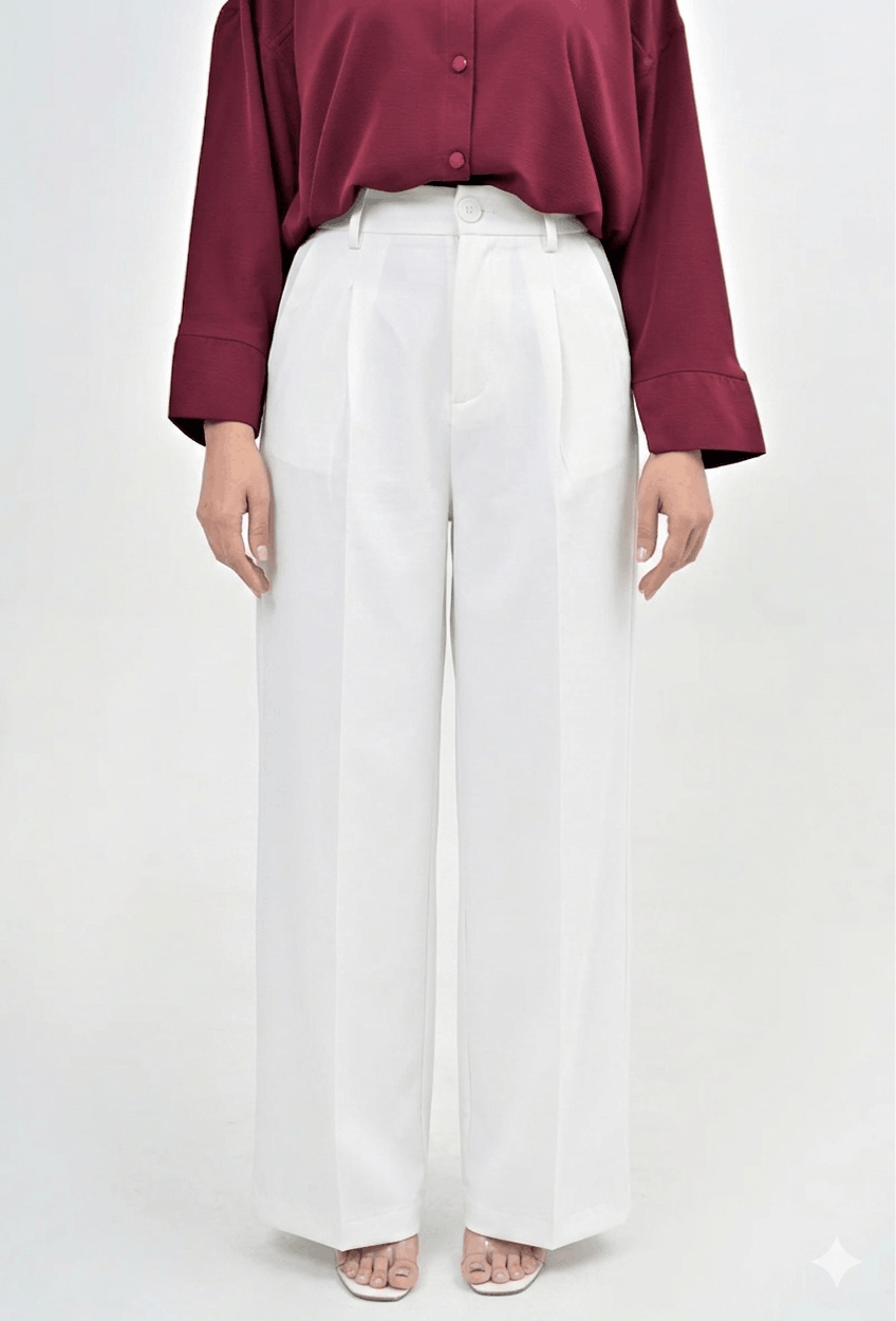 WARM WIDE LEG PANT - White