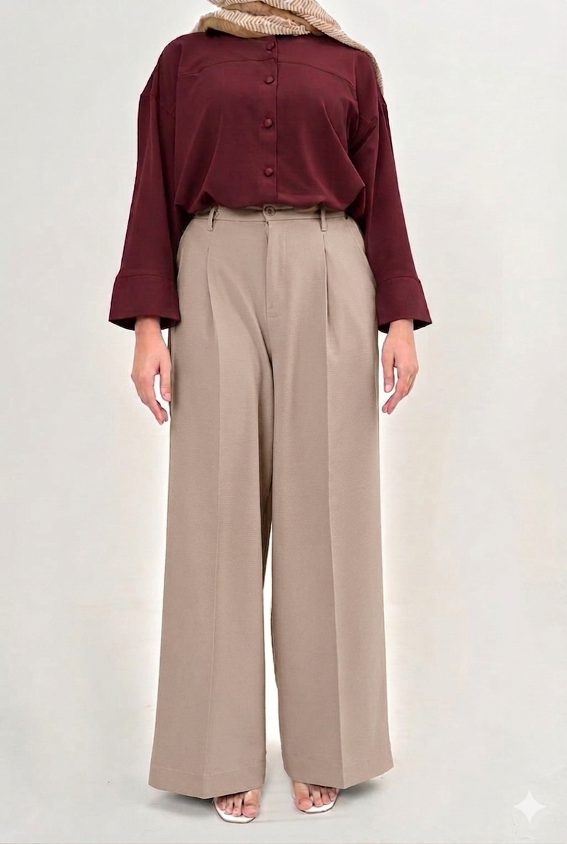 LUBAN II WIDE LEG PANT - Beige