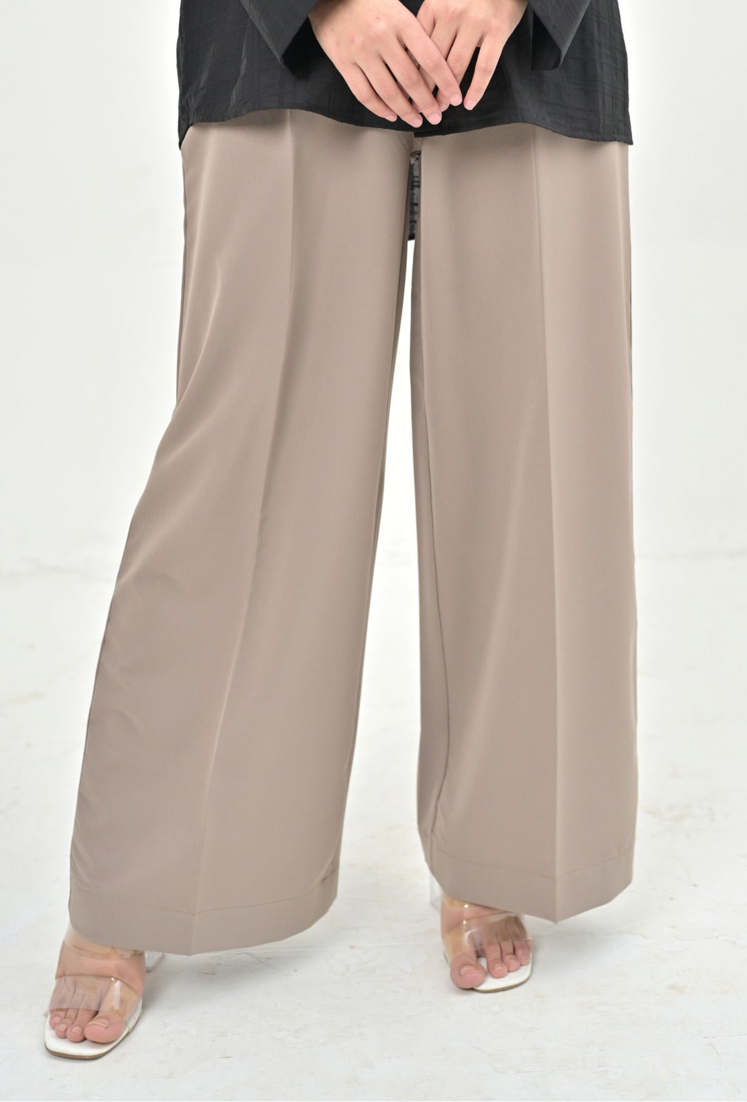KHAK WIDE LEG PANT - Deep Beige