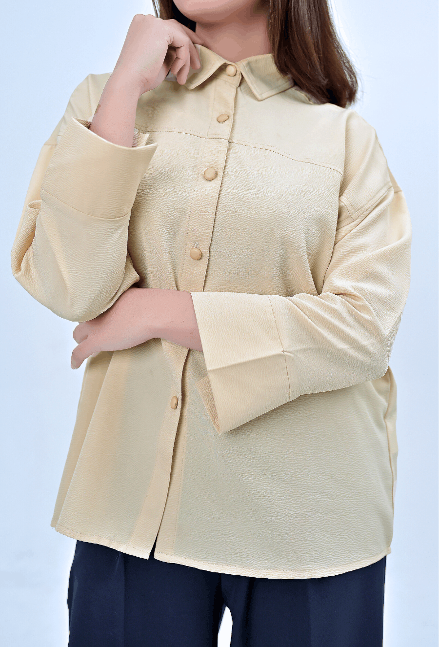 TEXTURED DROP SHOULDERS – Butter Cream