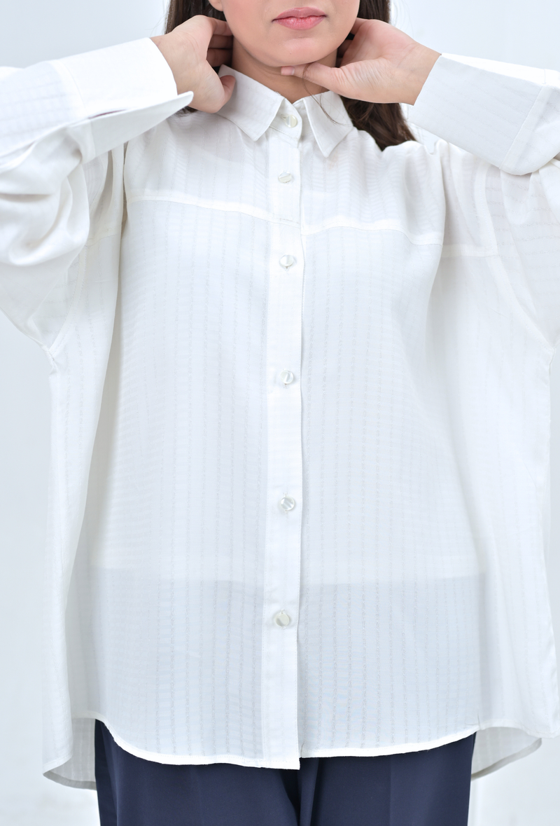 DROP SHOULDERS - Self Soft White